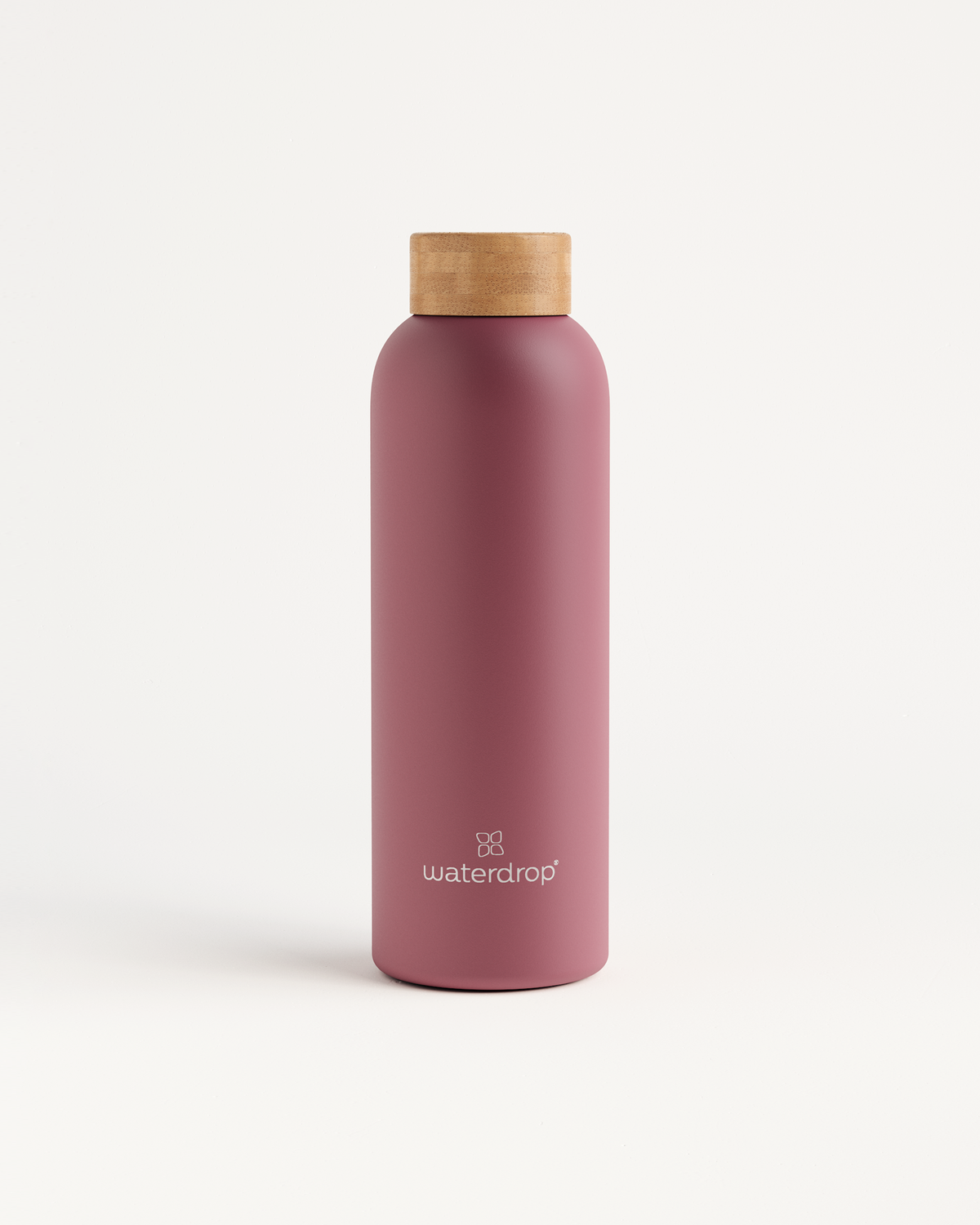 Botella de acero · Tapón de bambú