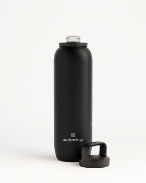 All-Purpose Thermo with Spout Lid, a double-walled stainless steel bottle, ideal for keeping drinks cold up to 24 hours, featuring an extra-large opening for ice cubes.
