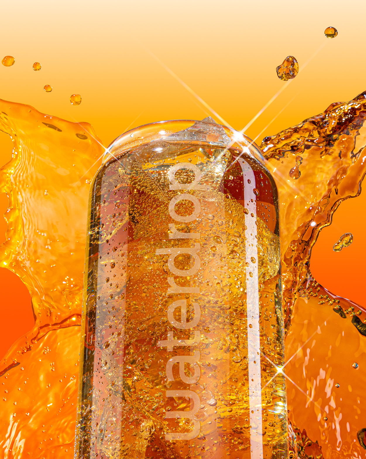 Cola Orange Explorer Set: Fizzy orange drink in a tall glass.