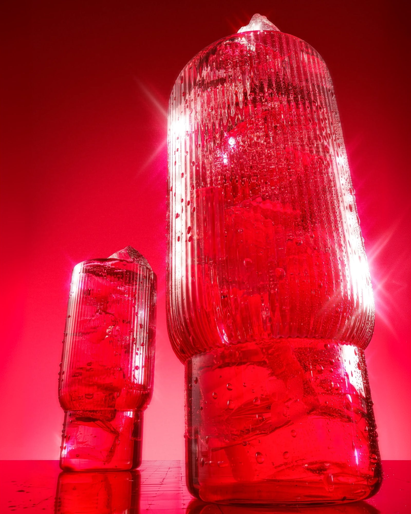 Vasos estriados CEREZA ÁCIDA