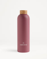 Botella de acero · Tapón de bambú