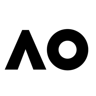 Logotipo negro con una forma estilizada de triángulo y un círculo.